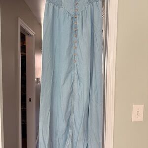 Promesa Sky Blue Button-Down Maxi Skirt